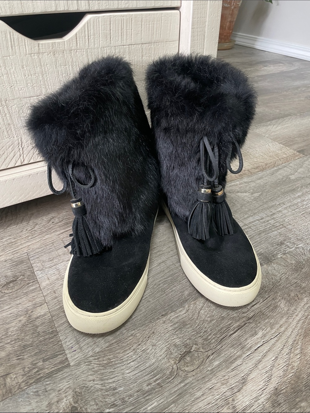 Tory Burch Leather and Textile Boots